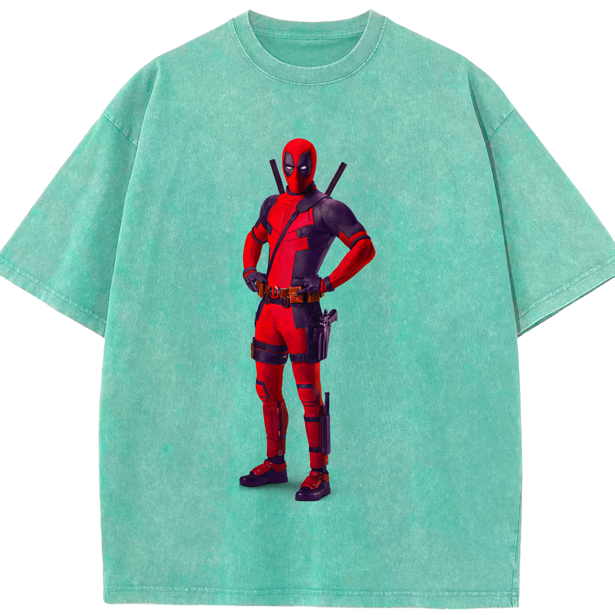 （画像用） Deadpool デッドプール 綿100% ヴィンテージ風 半袖Tシャツ（フロントプリント）